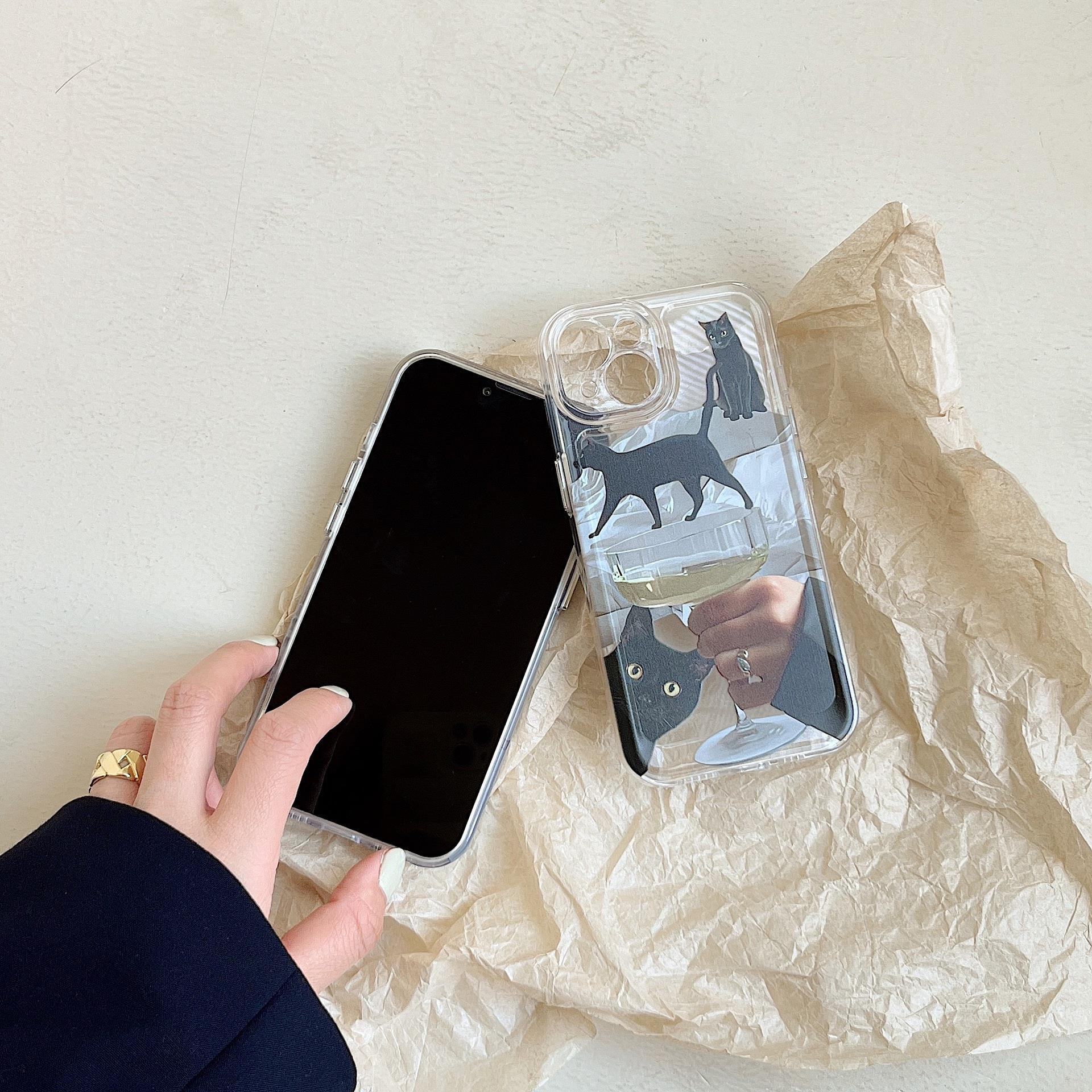 Black Cat Printed Phone Case Protective Cover - Image 4