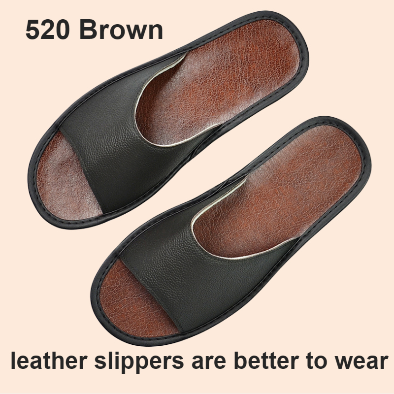 Title 10, Widened Plus Size Leather Slippers