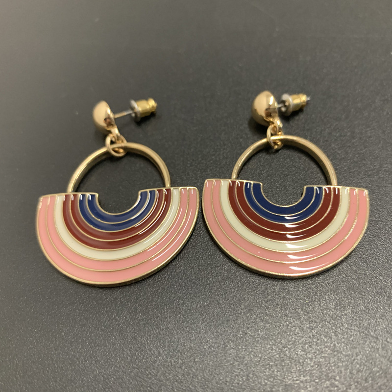 Silver Needle Simple Wind Ball Pendant Retro Rainbow Color