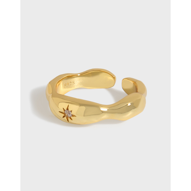 Title 7, Sterling Zilveren Geometrische Starmount Ring. ...