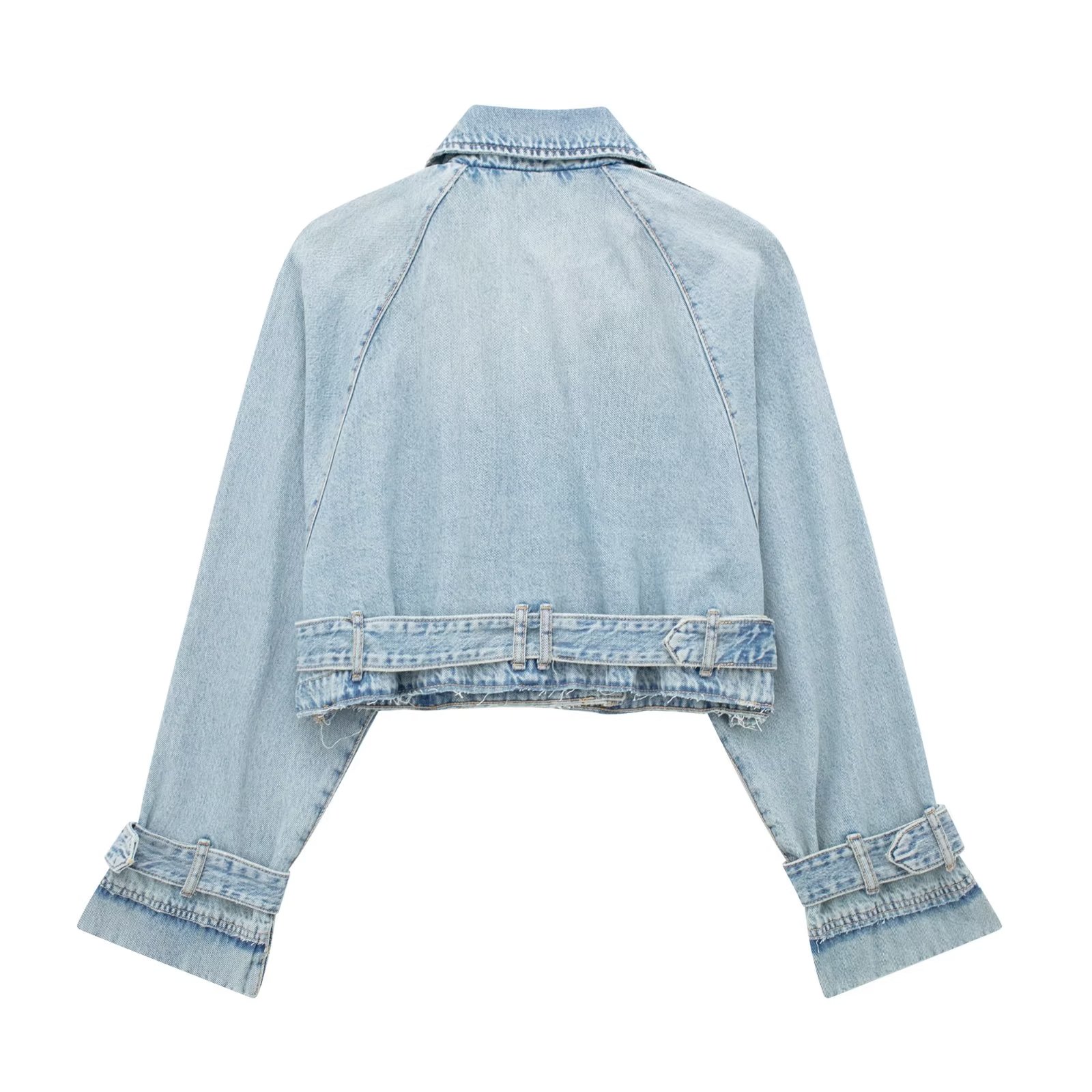 Title 2, Matching Belt Embellishment Denim Short Trench ...