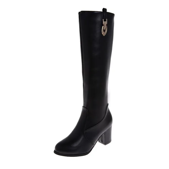 Autumn And Winter Thick Heel High Heel Pointed High Boots Women Black All match Knight Boots Black - Shop at LoveMi
