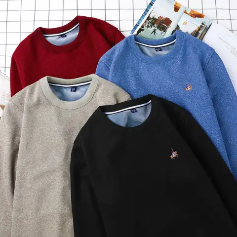 Sweater Men Autumn and Winter Plus Velvet Thickening Base