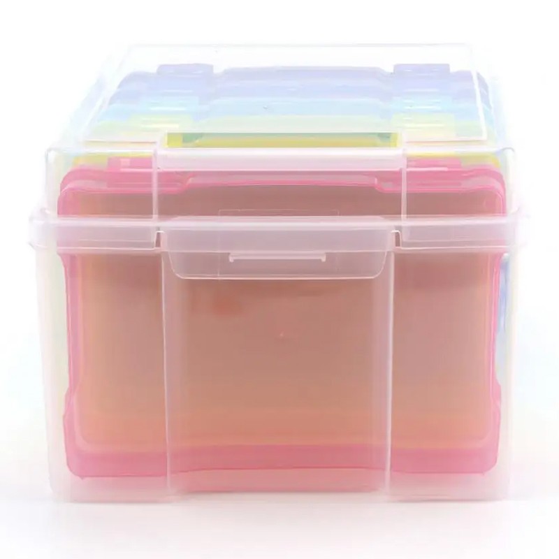 Compact Photo Storage Box For Organization Holds 5x7 Inch Photos 6 Cases White — image 2