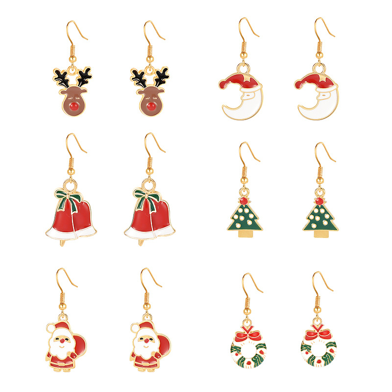 New Fashion All-match Christmas Tree Bell Earrings