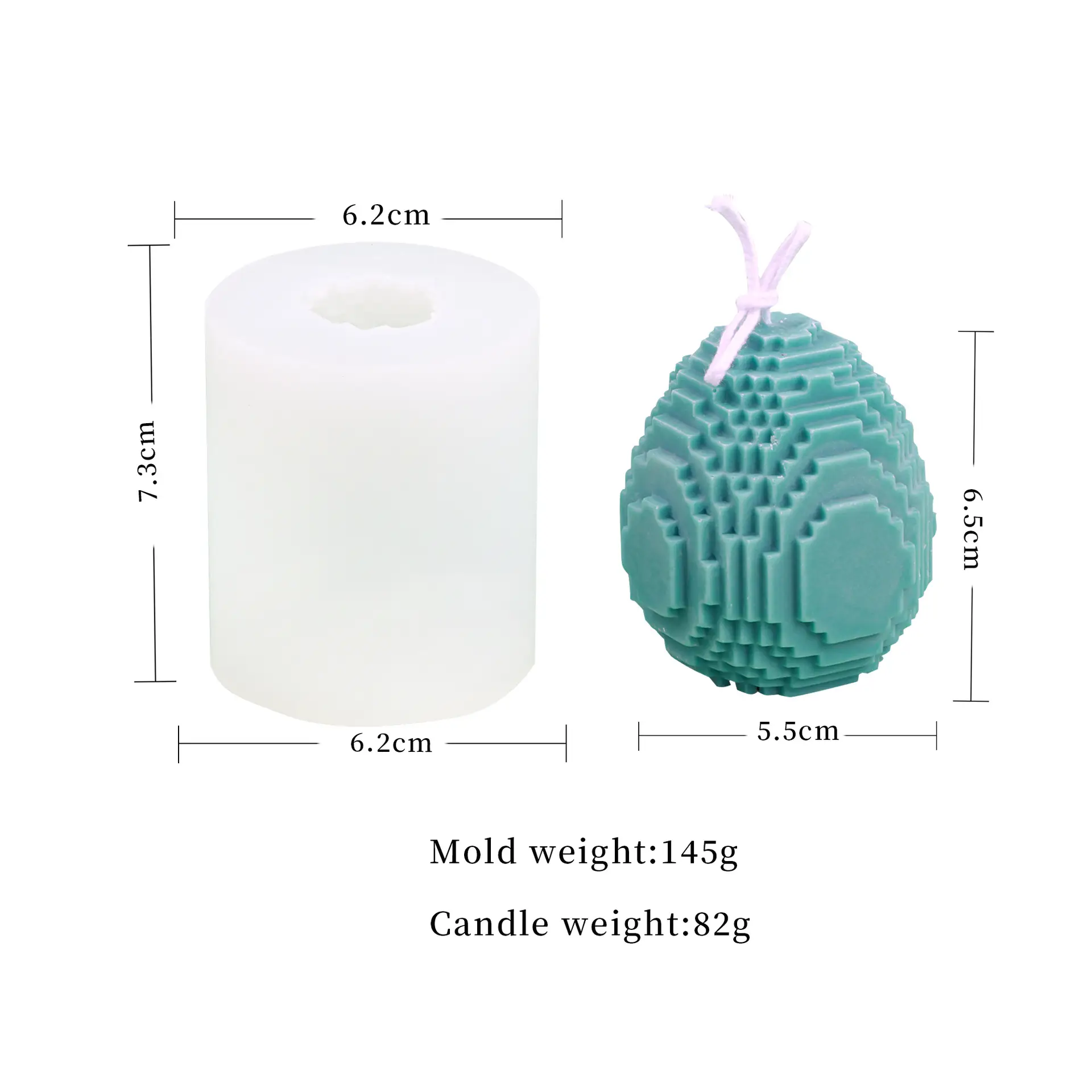 Christmas Egg Pattern Silicone Candle Mold