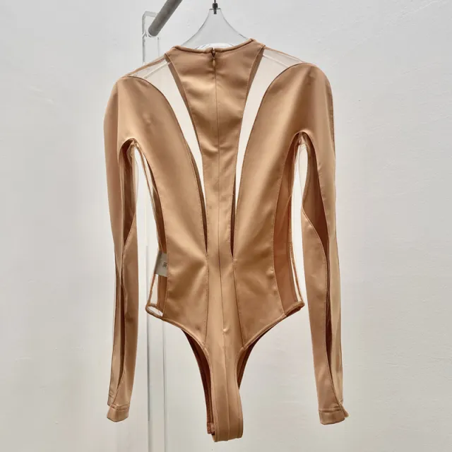 Light Luxury Women's New Corset Long sleeved Bodysuit Khaki - Shop at LoveMi