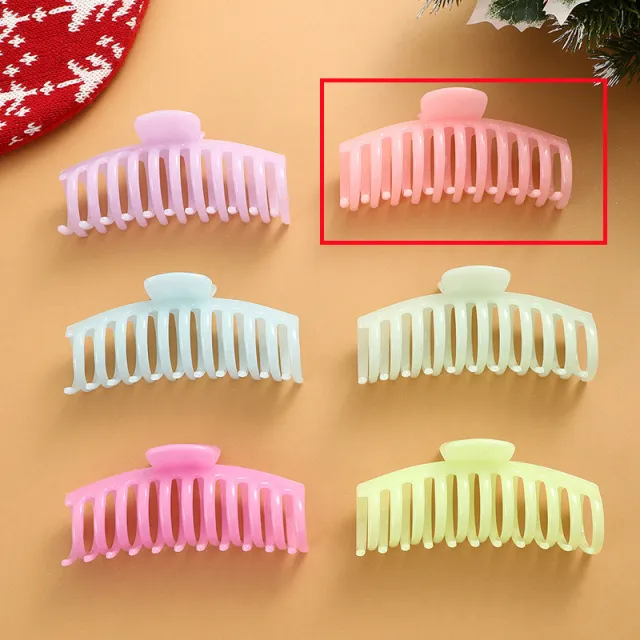European And American Fluorescent Large Hair Claw Clip Female Headwear Pink - Shop at LoveMi