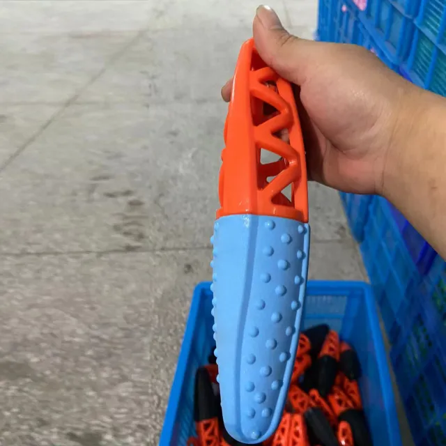 Pet Teether Toy Chewing Interactive Leakage Double Pointed Orange Blue - Shop at LoveMi