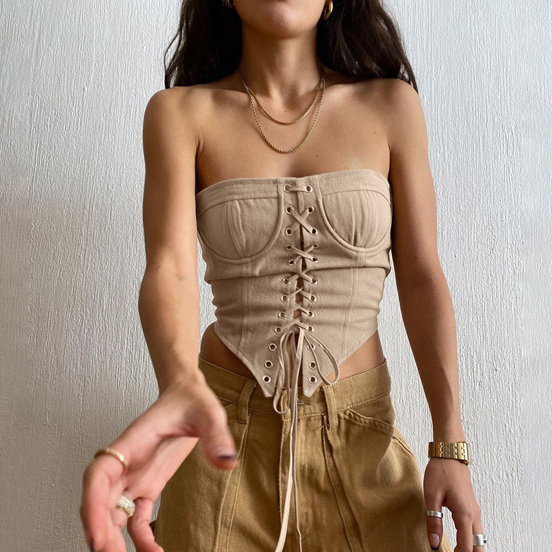 Ladies Sexy Slim-fit Strappy Tube Top