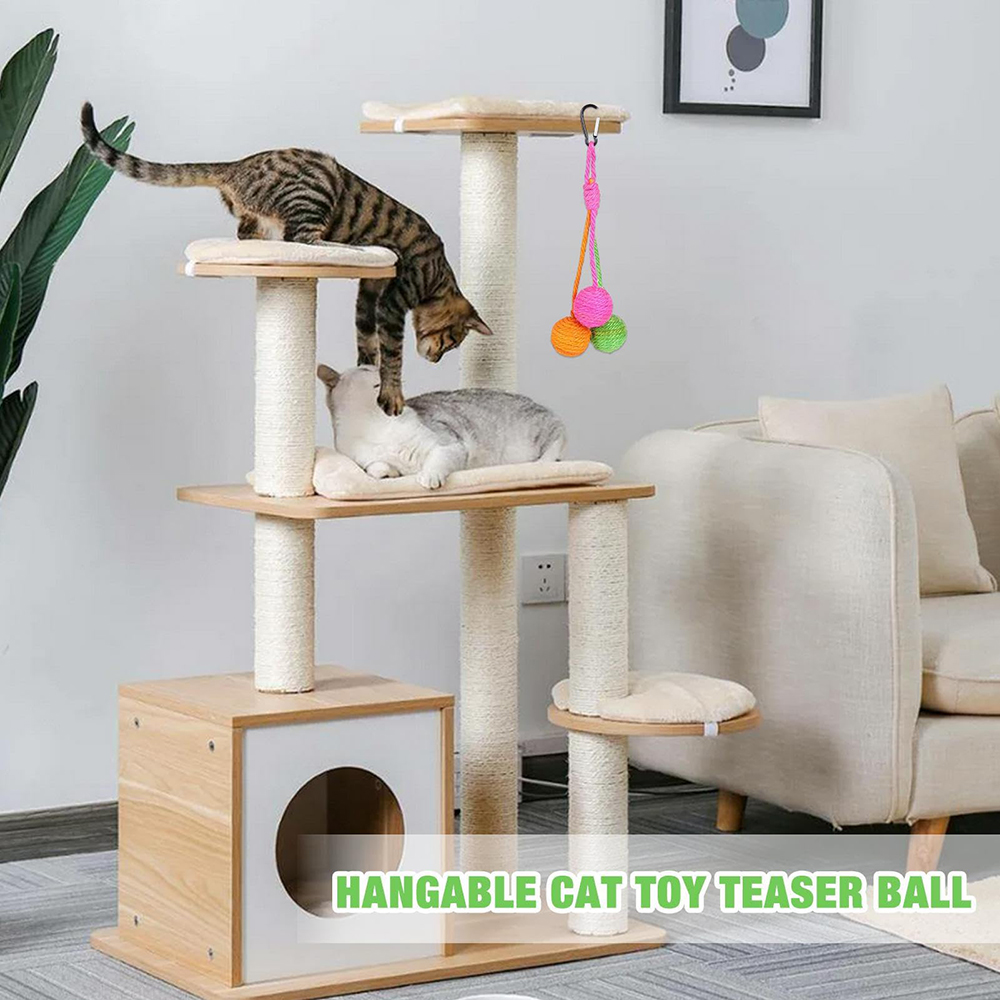 Cat Scratcher Ball Chewable Sisal Rope Toy Rolling Scratch Indoor Kittens Puppy Pet