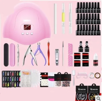 Nail Gel Polish Set Kit Art Manicure UV DIY Tools 36W 24Colors - Shop at LoveMi