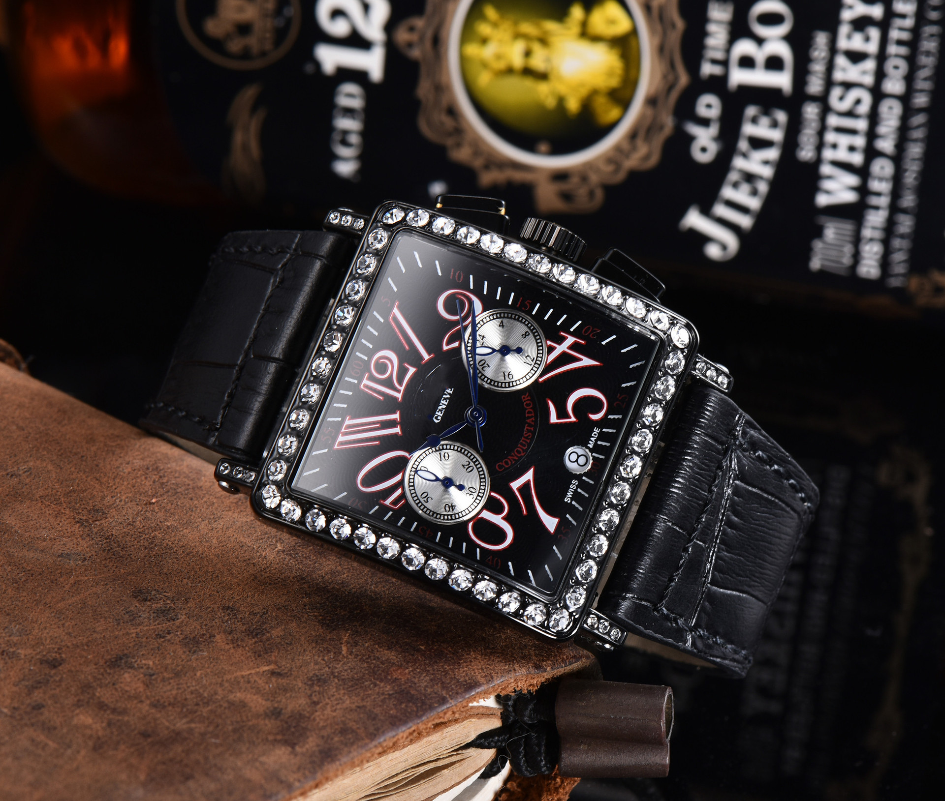 Men's Square 5-pin Quartz Flange Watch