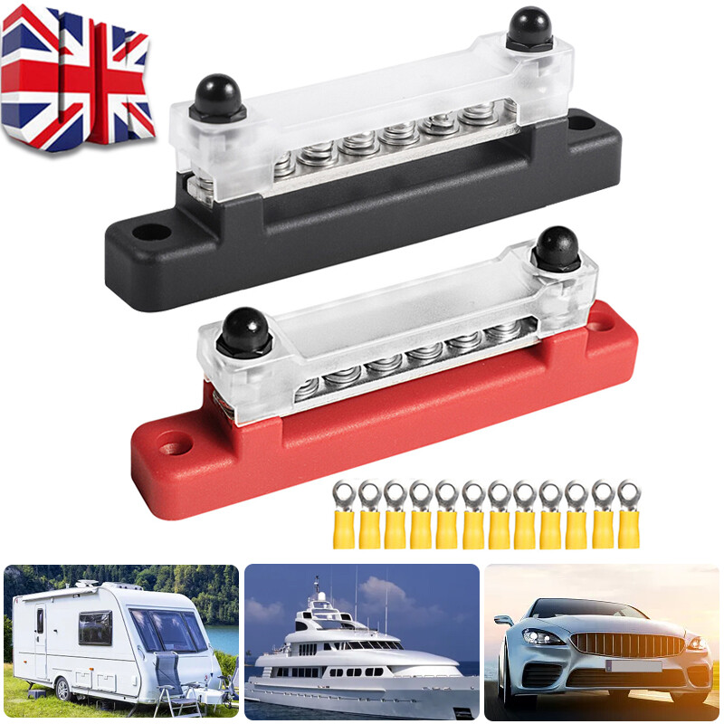 2X 12 Terminal Block Bus Bar & Cover 12V Distribution Auto Boat Power W — image 10