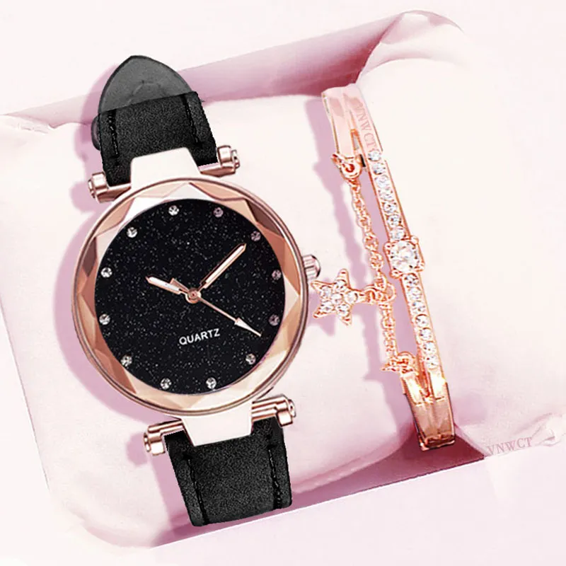 Star Fashion Frosted Belt Watch