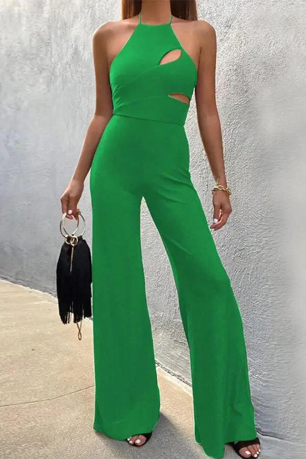 Trendy Fashion Temperament Women's Sleeveless Halter Jumpsuit