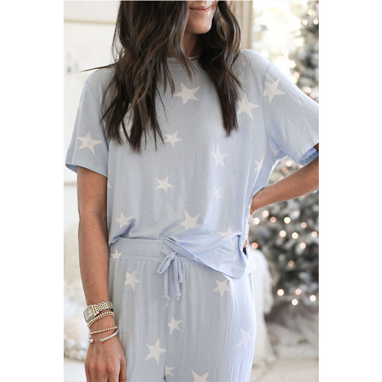 Title 6, Tweedelige loungewear met korte mouwen en print...