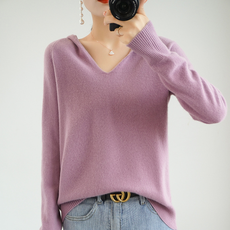 Sweater Korean Hooded Cardigan Pure Casual Top