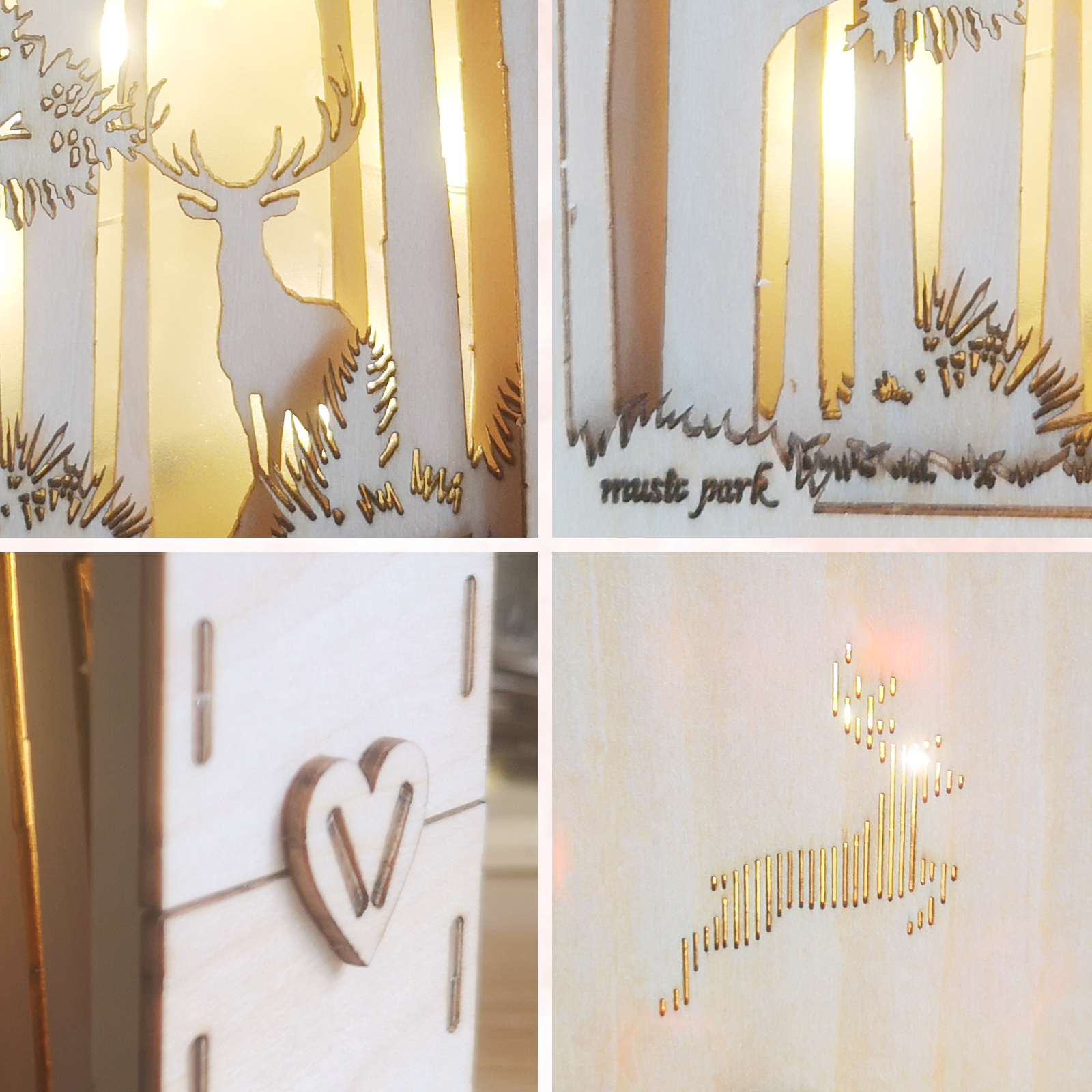 Sales Are Prohibited On The TEMU And SHEIN -MUSIC PARK 3D Wooden Puzzles Elven Deer Model Kit Night Lights Desk Decorations Birthday Christmas Gifts For Women Age14 — view 6