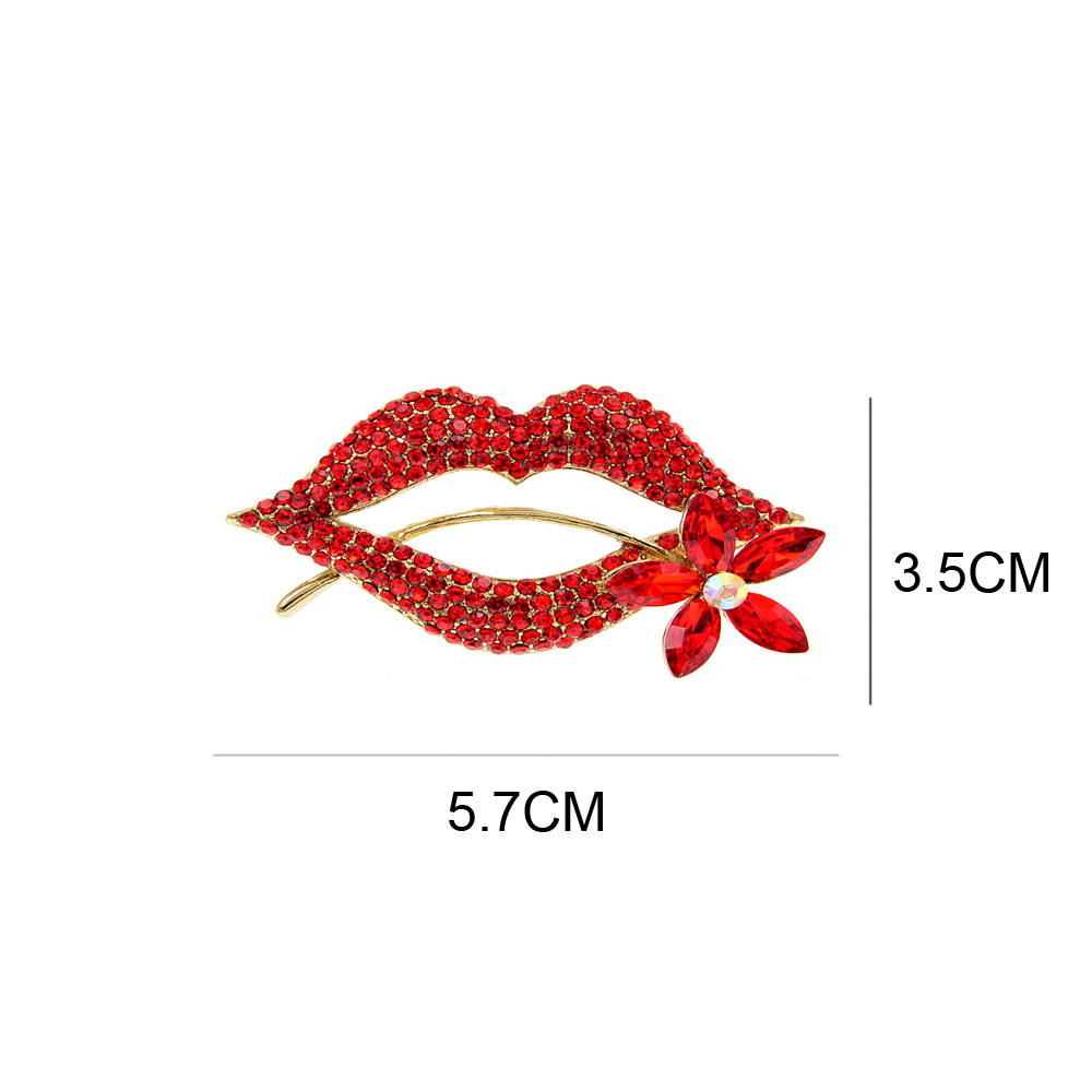 Title 3, Sexy Temptation Red Lips Brooch for Womens Clo...