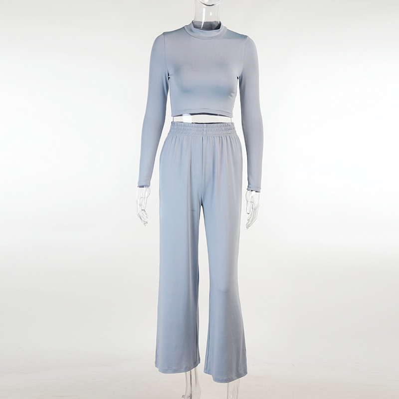 Fashion Temperament Wide Leg Pants Long Sleeve Suit