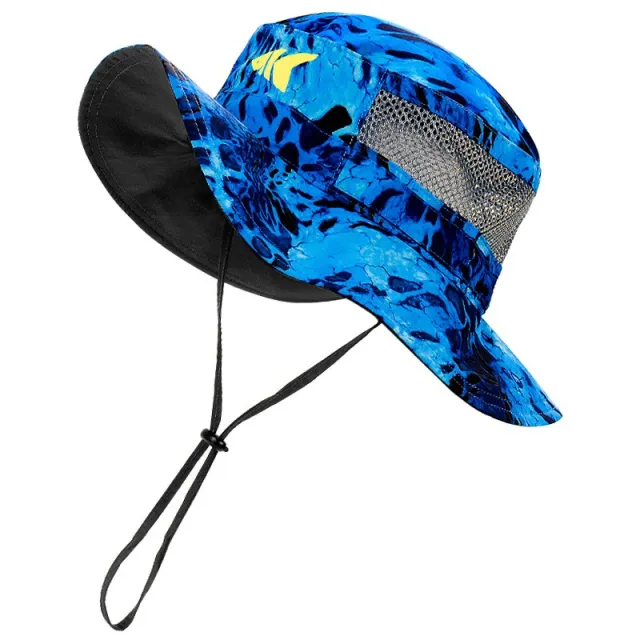 Men's Outdoor Fisherman's Hat Summer Sunscreen Shade Deep Blue - Shop at LoveMi