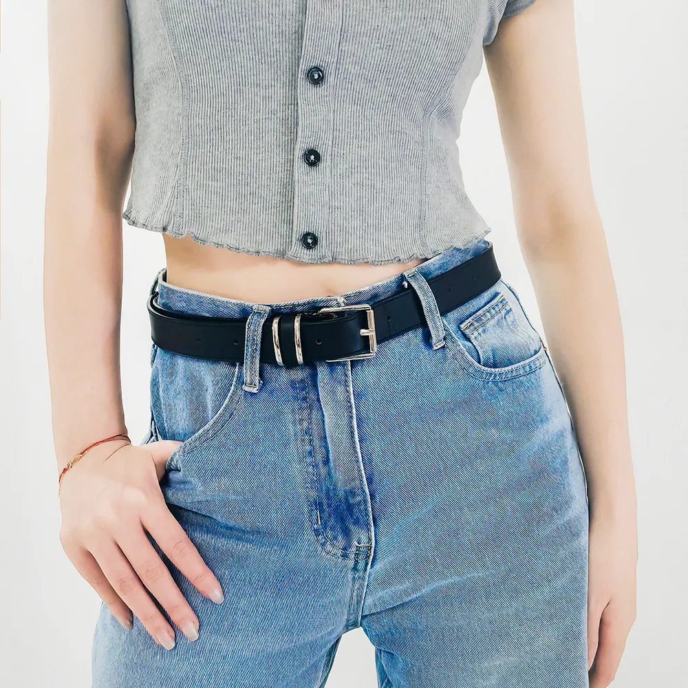Men's and Women's Belts Simple Casual Retro Belt Metal