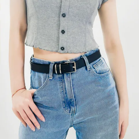 Men's and Women's Belts Simple Casual Retro Belt Metal