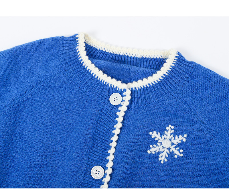 Blue Thickened Sweater Small Loose And White