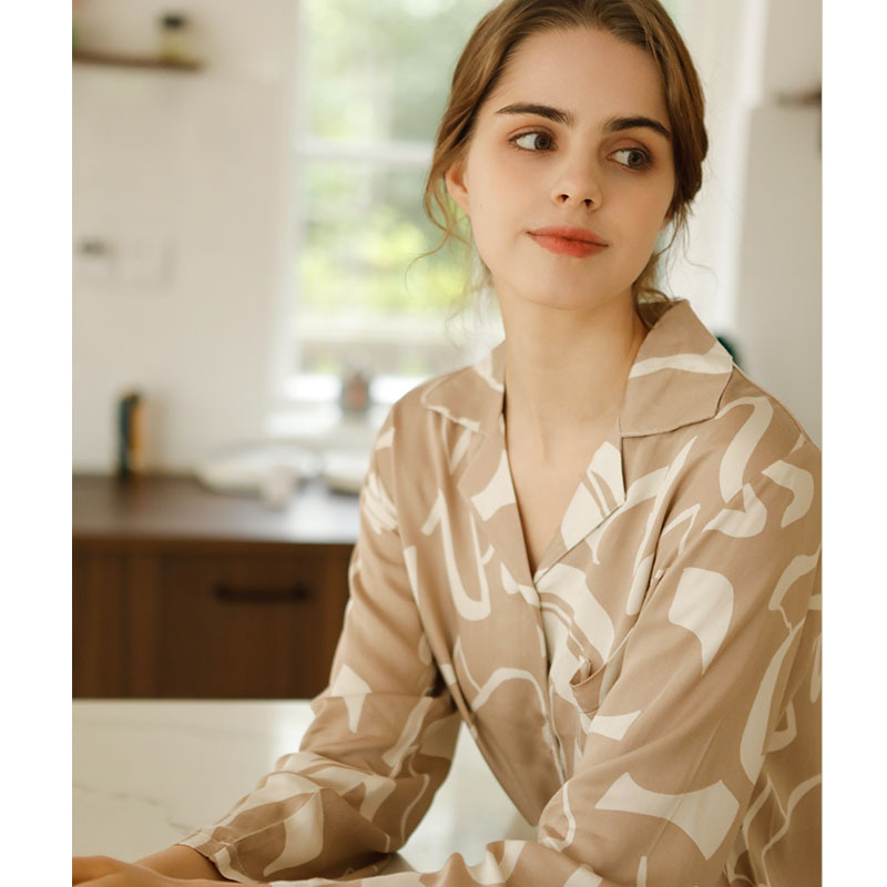 Couples Style Long-sleeved Trousers Home Clothes Pajamas Set