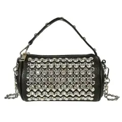 Women's Diamond-studded Small Cylinder Western Style Handbags - Silver - View 1
