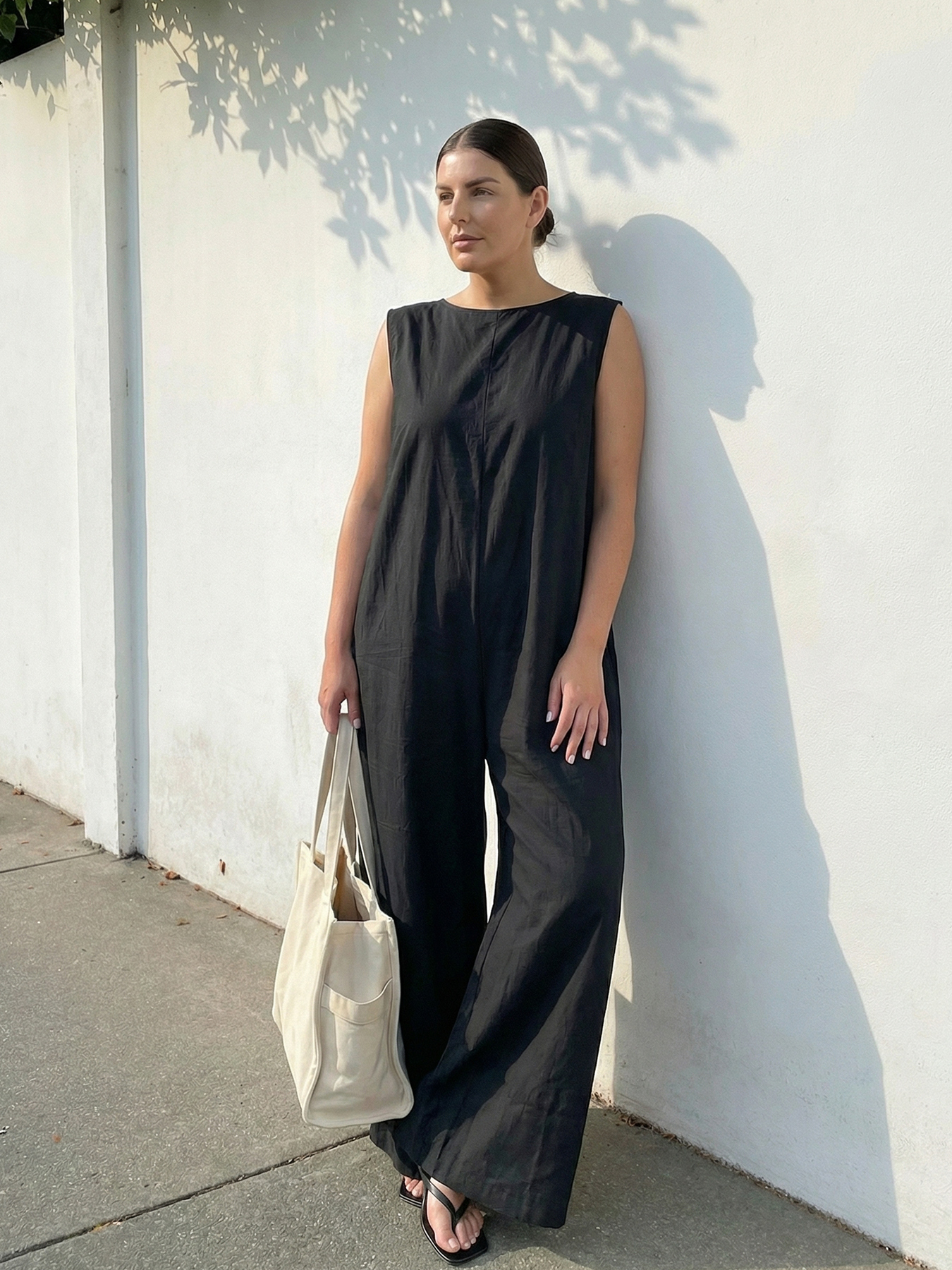 Women's Loose Jumpsuit - final view showing full wide-leg silhouette and versatile styling