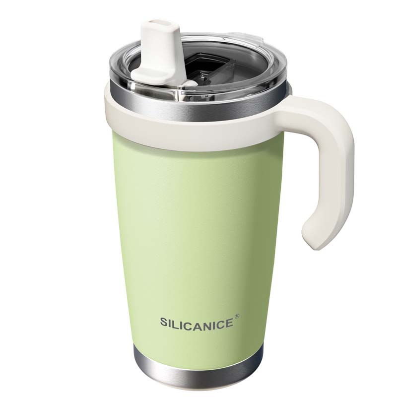 20oz Stainless Steel Vacuum Insulated Tumbler, Hygienic Removable Spout & Straw, Leakproof Lid, Reinforced Base, Fits Car Cup Holders, Travel Tumbler For Iced Coffee & Smoothies