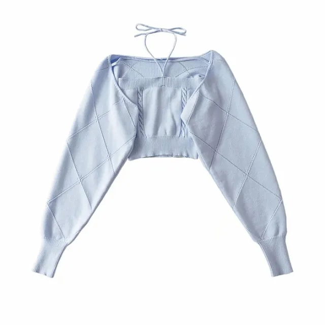 Design Knitted Slim High Waist Short Small Sling Blue - Shop at LoveMi