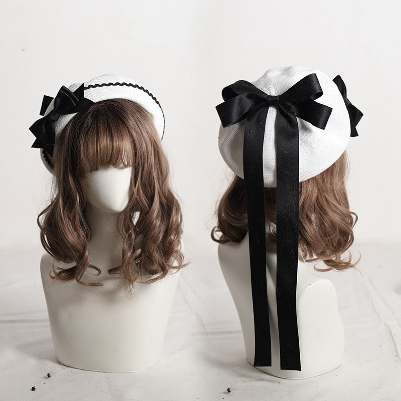 Women's Fashion Simple Bow Plaid Hat