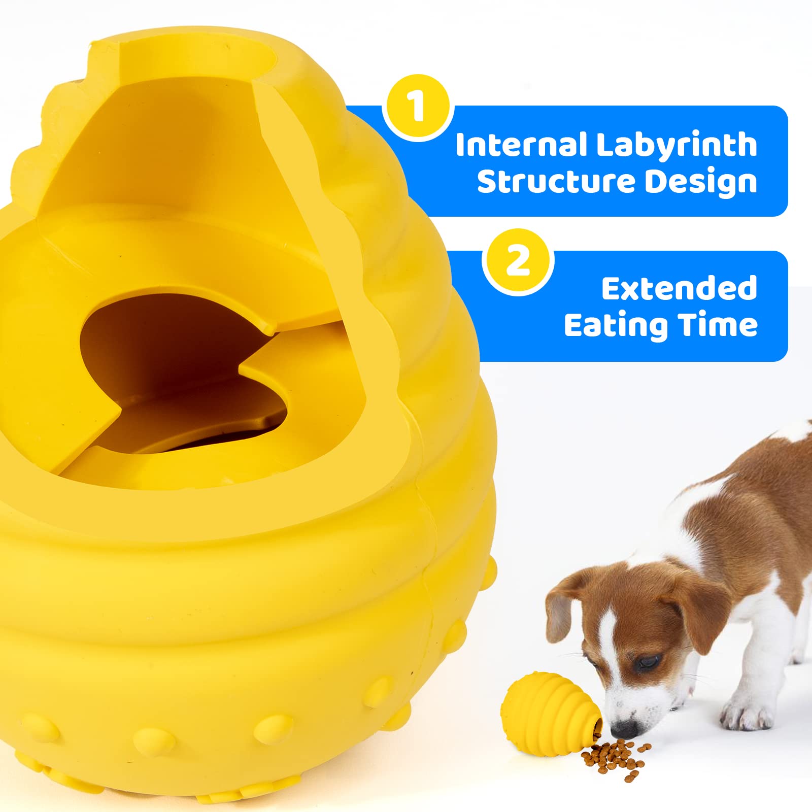 Egg-shaped Dog Food Teething Toy Yellow