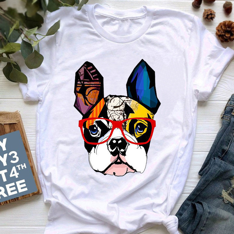 Title 3, Summer New Style French Bulldog Print T-shirt F...