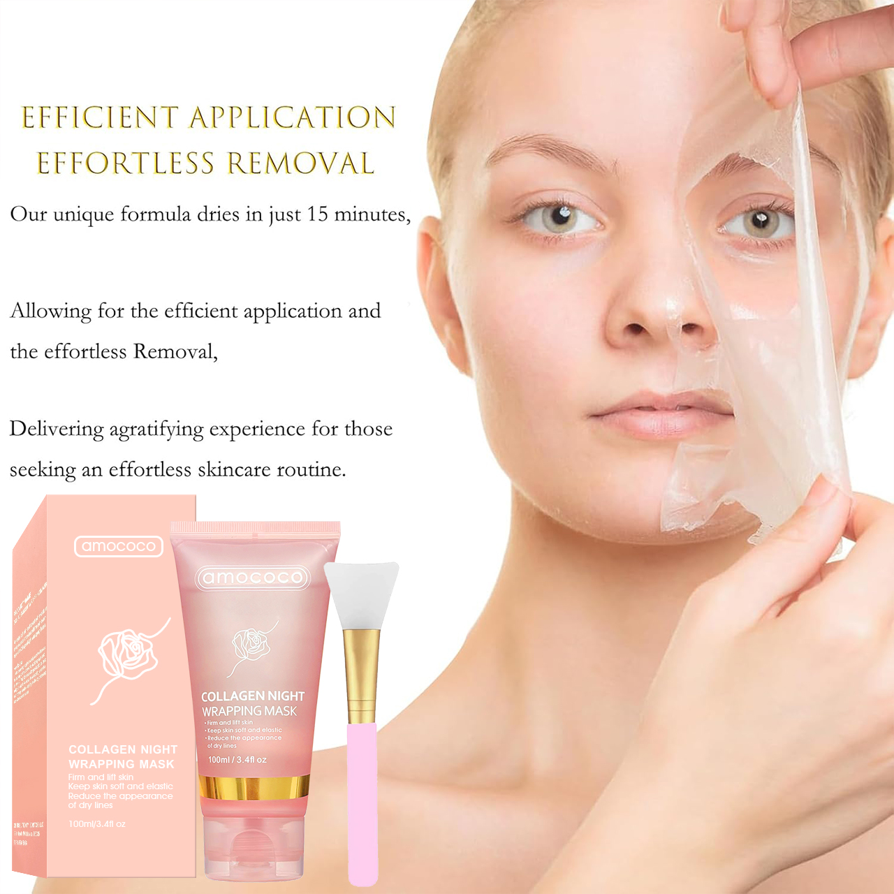 Only Supports Self Pickup With Waybill Collagen Night Wrapping Mask  Firm & Lift Skin, Keep Soft & Elastic, Reduce Dry Lines