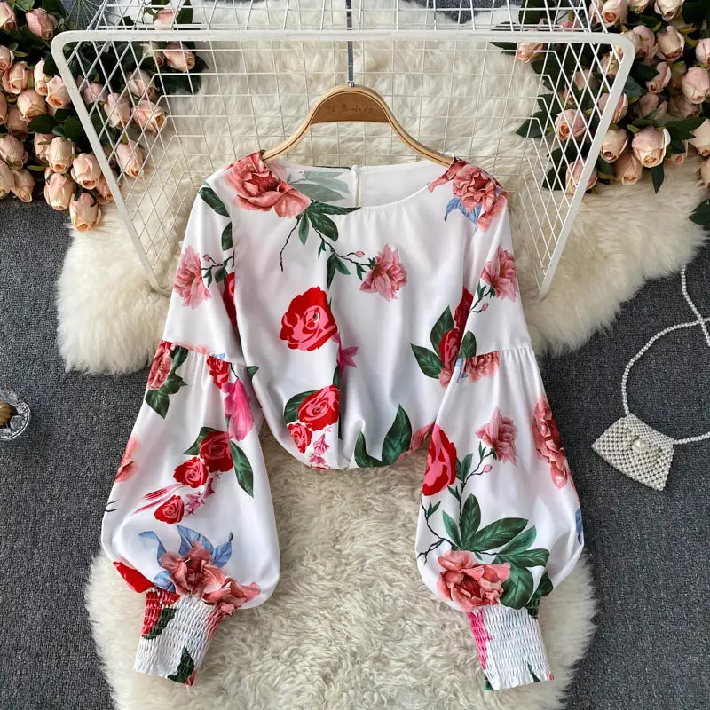 Printed Retro Hong Kong Style Blouse