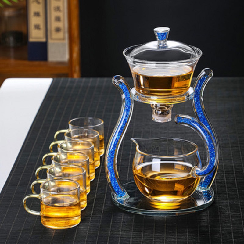 Blue tea set 6cups