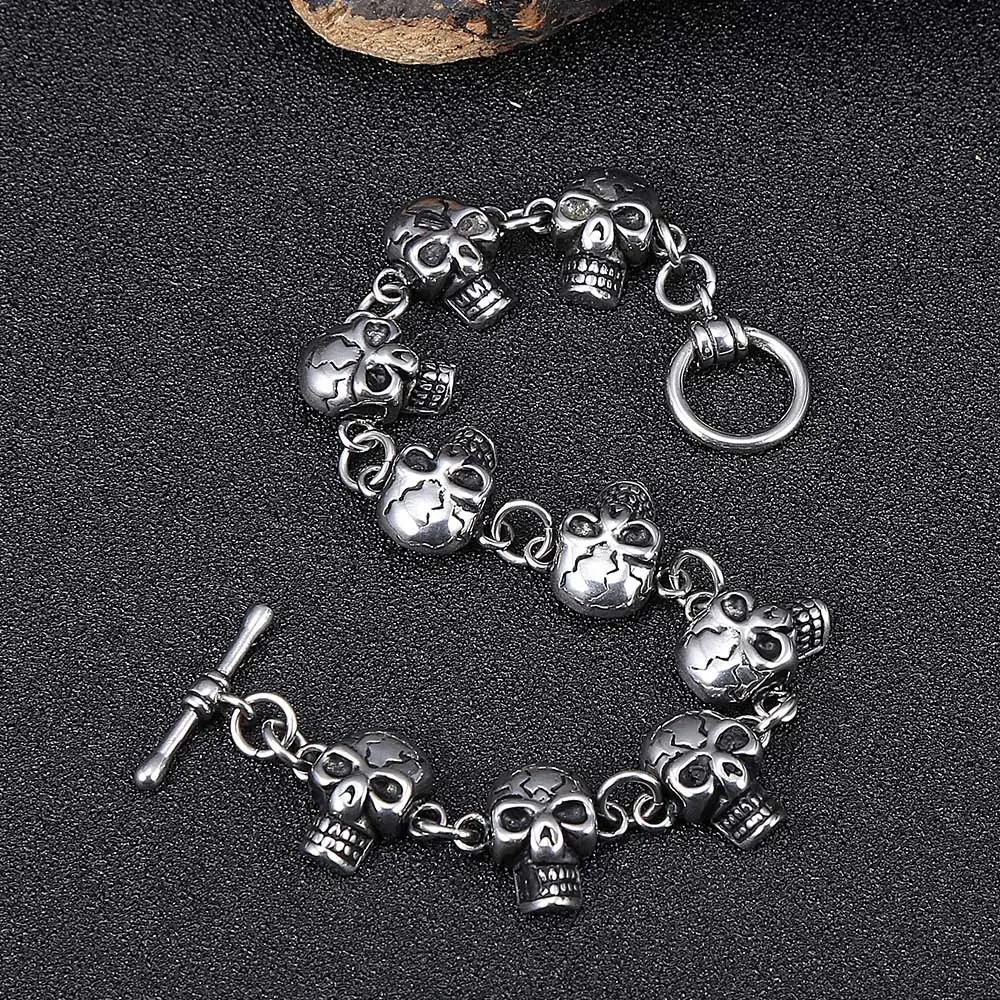 Men's Stainless Steel Vintage Skull Bracelet