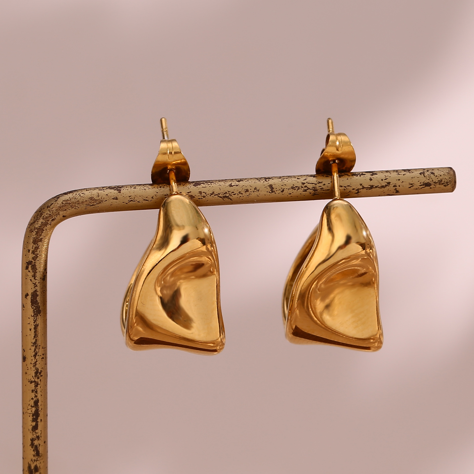 Minimalism earrings ornament stainless steel tin foil