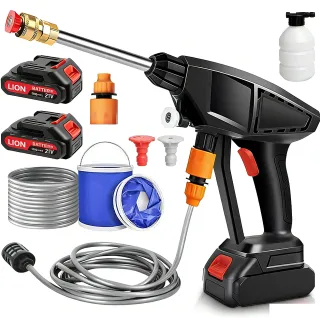 2 BatteryPortable Cordless Car High Pressure Washer Jet Water Wash Cleaner Gun