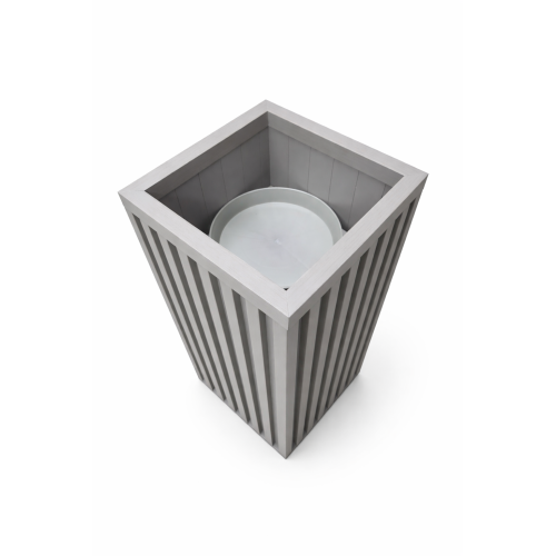 Square Grove Column Planter - Grey Brown