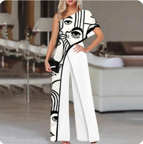 Wide Leg Pants With Fashionable Print Sideshow - Image 2