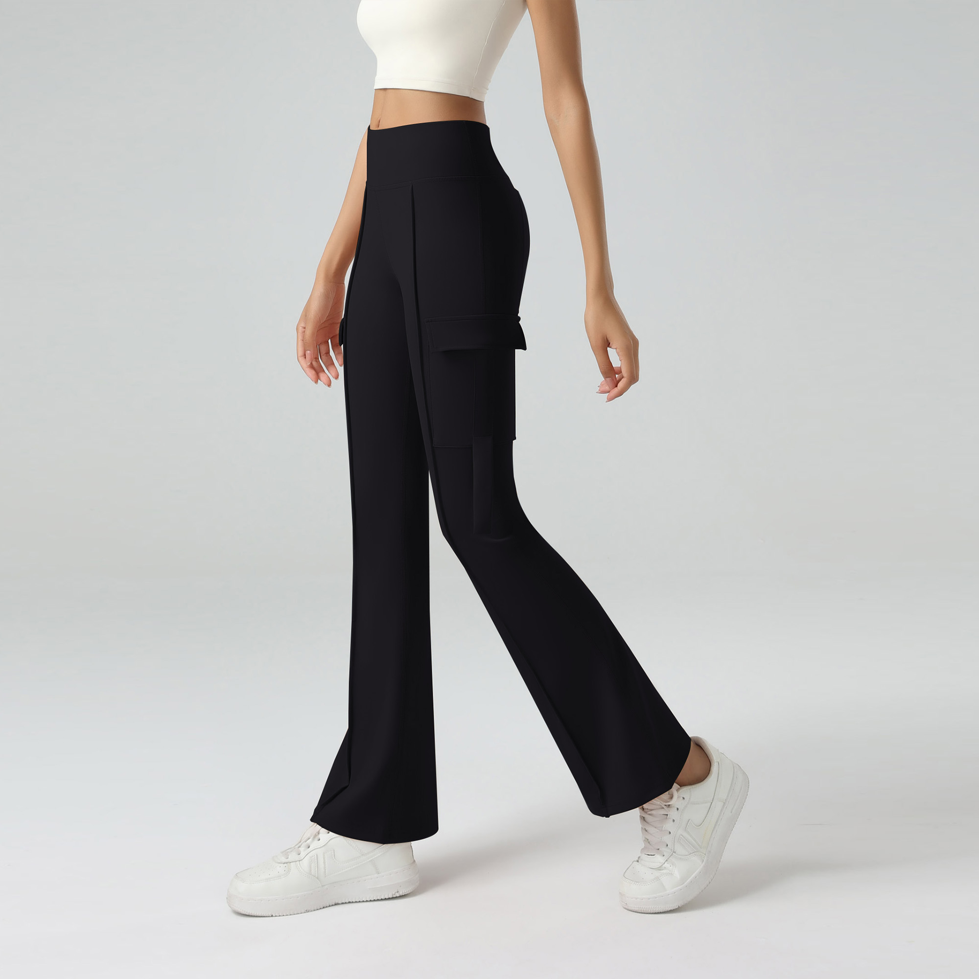 Winter Workwear Pockets Flared Pants