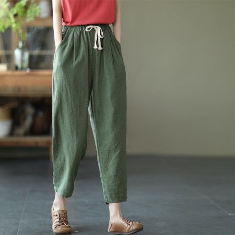 Title 9, Womens Cotton and Linen Retro Turnip Harem Pan...