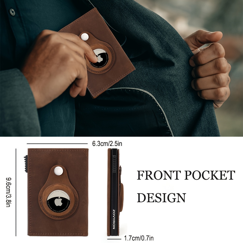 Men's Wallet With Airtag Card Slot, RFID Anti-theft Credit Card Smart Pop-up Tri-fold Wallet — foto 4