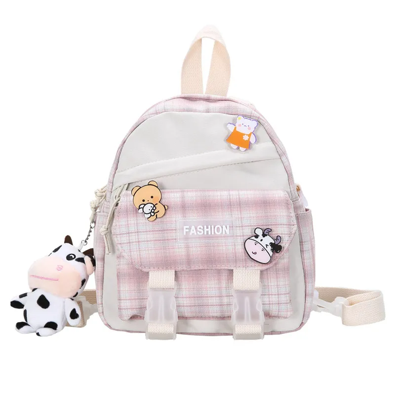 High School Students, Junior High School Students, Elementary And Middle School Students Ins Cute Campus Backpack - Pink