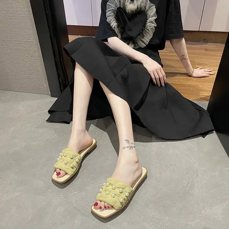 Women's Summer Outer Wear Pearl Beach Slippers